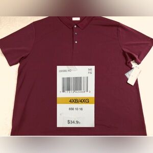 NEW..MEN 4XB (BIG-4X) GRAND SLAM CLASSIC FIT SOLID GOLF POLO SS (FIG/MAROON)